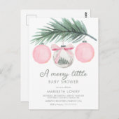 小さなメリー赤ちゃんシャワー |クリスマスシャワー ポストカード (正面/裏面)