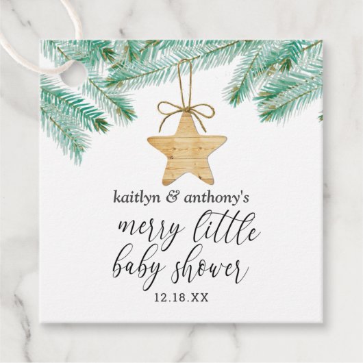 小さなメリー赤ちゃんシャワー フェイバータグ (正面)