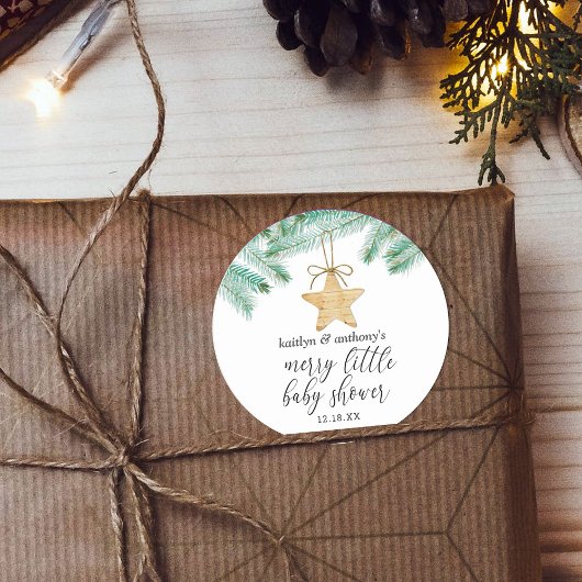 小さなメリー赤ちゃんシャワー ラウンドシール