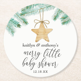 小さなメリー赤ちゃんシャワー ラウンドペーパーコースター