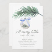 小さなメリー赤ちゃんシャワー |男の子の赤ちゃんシャワー 招待状 (正面/裏面)