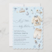 小さなメリー赤ちゃん服の男の子シャワー 招待状 (正面)