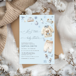 小さなメリー赤ちゃん服の男の子シャワー 招待状