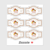 小さなメープルシロップのジャグラベルカラフルメープル葉の シール (シート)