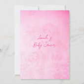 小さなモダンかぼちゃピンクの緑の赤ちゃんシャワー 招待状 (裏面)