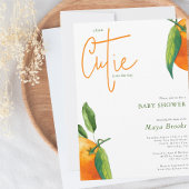 小さなモダンかわいこちゃんが赤ちゃんシャワーの途中にある 招待状