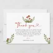 小さなモダンきのこ赤ちゃんシャワーありがとう サンキューカード (正面)