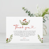 小さなモダンきのこ赤ちゃんシャワーありがとう サンキューカード (スタンド正面)