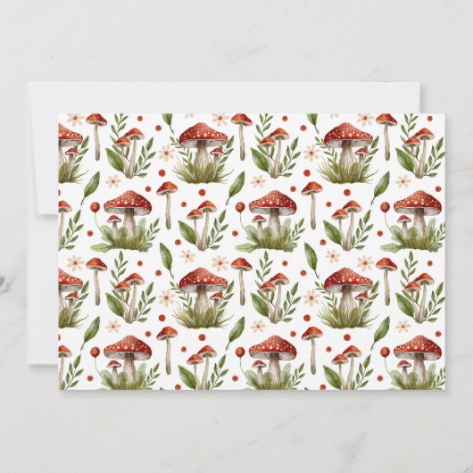 小さなモダンきのこ赤ちゃんシャワーありがとう サンキューカード (裏面)