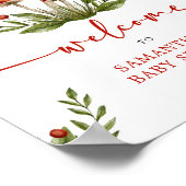 小さなモダンきのこ赤ちゃんシャワー歓迎サイン ポスター (角)