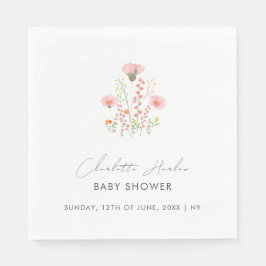 小さなモダンエレガント野草赤ちゃんシャワー スタンダードランチョンナプキン