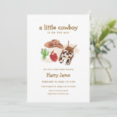小さなモダンカウボーイウエスタンサボスベビーシャワー 招待状 (スタンド正面)