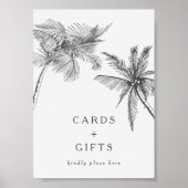 小さなモダントロピカルカード+ギフト結婚のサイン ポスター (正面)