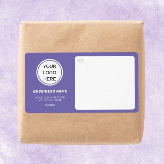 小さなモダンビジネスロゴ紫色の出荷 ラベル