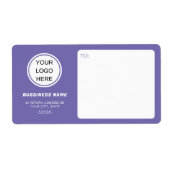 小さなモダンビジネスロゴ紫色の出荷 ラベル (正面)