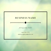 小さなモダンビジネス名ブラックフレーム透明 ウィンドウサイン (シート3)