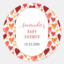 小さなモダン恋人のバレンタインデーシャワー ラウンドシール