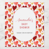 小さなモダン恋人のバレンタインデーシャワー ワインラベル (シングルラベル)