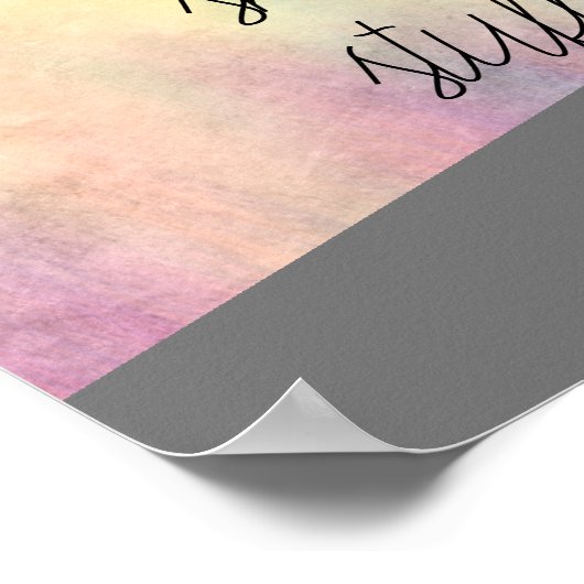 小さなモダン物引用文のワードアートに決して汗をかかない ポスター (角)