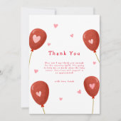 小さなモダン甘いバルーン赤ちゃんシャワー サンキューカード (正面)