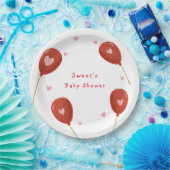 小さなモダン甘いバルーン赤ちゃんシャワー ペーパープレート (パーティー)