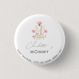 小さなモダン野花ママ赤ちゃんシャワー 缶バッジ