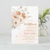 小さなモダン野草坊保女の子の赤ちゃんシャワー 招待状 (スタンド正面)