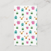 小さなモンスターおむつラッフルベビーシャワーかわいい エンクロージャーカード (裏面)