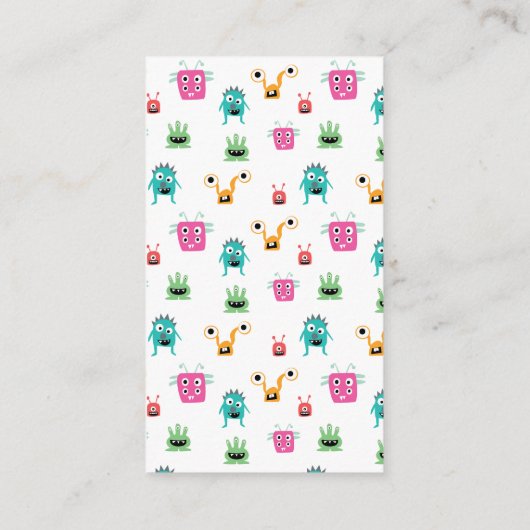 小さなモンスターおむつラッフルベビーシャワーかわいい エンクロージャーカード (裏面)