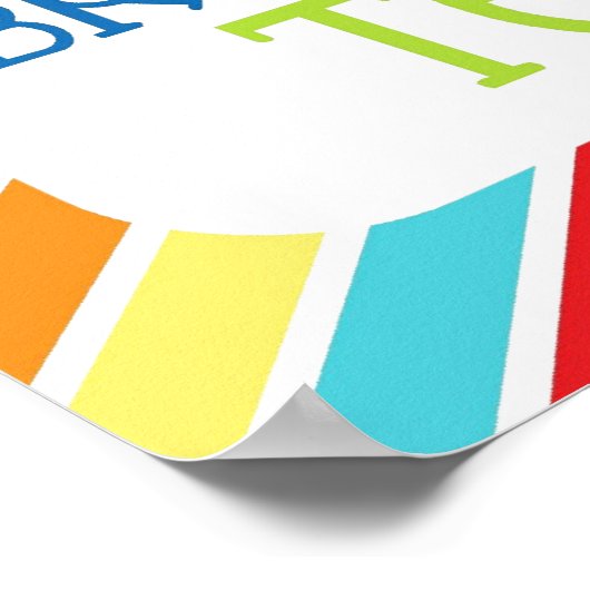 小さなモンスターが歯を磨く子供のプリント ポスター (角)