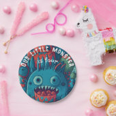 小さなモンスターの誕生日パーティー青の赤 ペーパープレート (パーティー)
