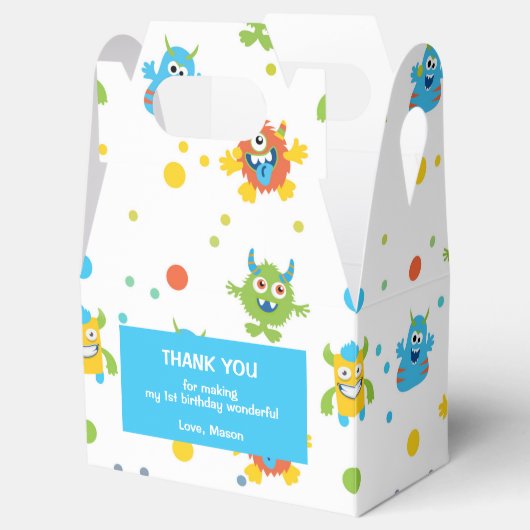 小さなモンスターをテーマにした誕生日 フェイバーボックス (オープン)