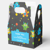 小さなモンスターシャルボードをテーマにした誕生日 フェイバーボックス (オープン)