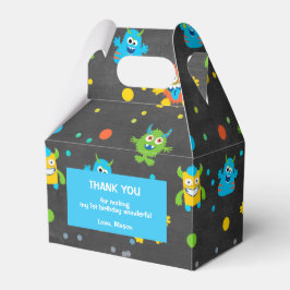 小さなモンスターシャルボードをテーマにした誕生日 フェイバーボックス