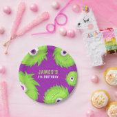 小さなモンスターパープルとグリーン ペーパープレート (パーティー)