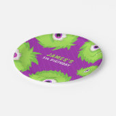 小さなモンスターパープルとグリーン ペーパープレート (アングル)