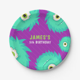 小さなモンスターパープル ペーパープレート