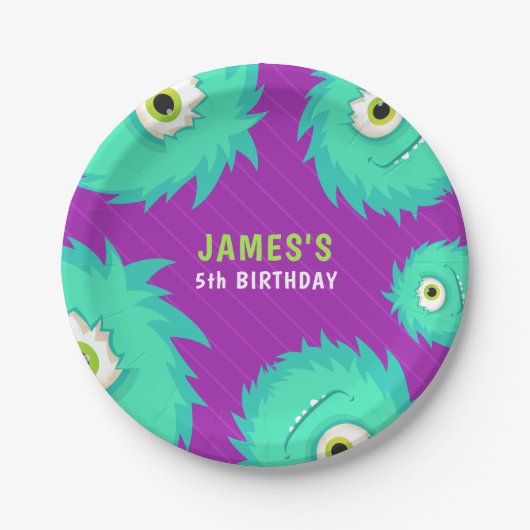 小さなモンスターパープル ペーパープレート (正面)