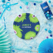 小さなモンスターブルーとグリーン ペーパープレート (パーティー)