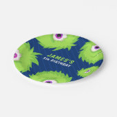 小さなモンスターブルーとグリーン ペーパープレート (アングル)