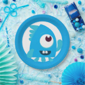 小さなモンスターブルーの誕生日プレート ペーパープレート (パーティー)