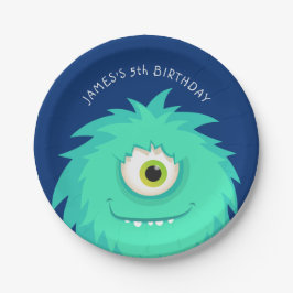 小さなモンスターブルー ペーパープレート