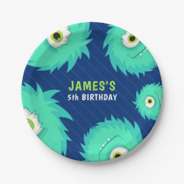 小さなモンスターブルー ペーパープレート