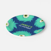 小さなモンスターブルー ペーパープレート (アングル)