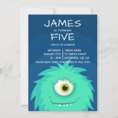 小さなモンスターブルー 招待状 (正面)