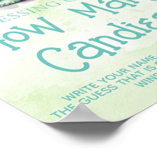 小さなモンスターボーイ赤ちゃんシャワー推理ゲームサイン ポスター (角)