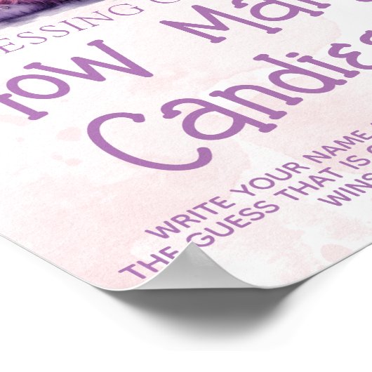 小さなモンスター女の子の赤ちゃんシャワー推測ゲームのサイン ポスター (角)