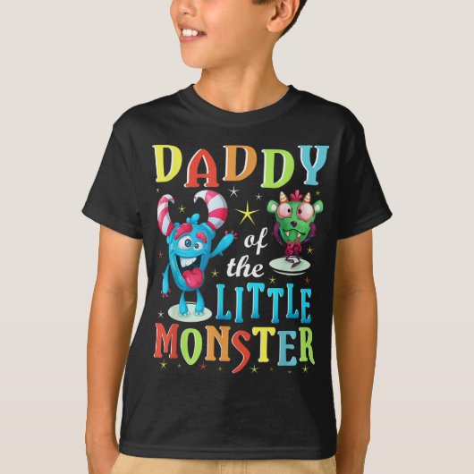 小さなモンスター家族の父 誕生日 Tシャツ (正面)