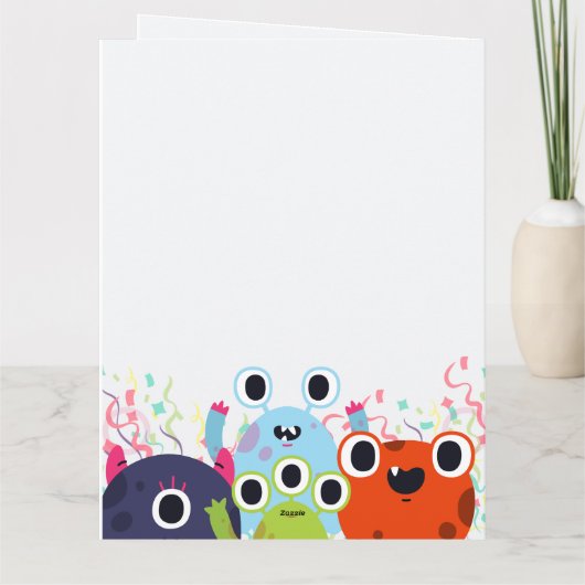 小さなモンスター誕生日が年齢を問わず希望 カード (裏面)