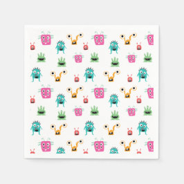 小さなモンスター赤ちゃんシャワーハロウィーンカラフルかわいい スタンダードカクテルナプキン